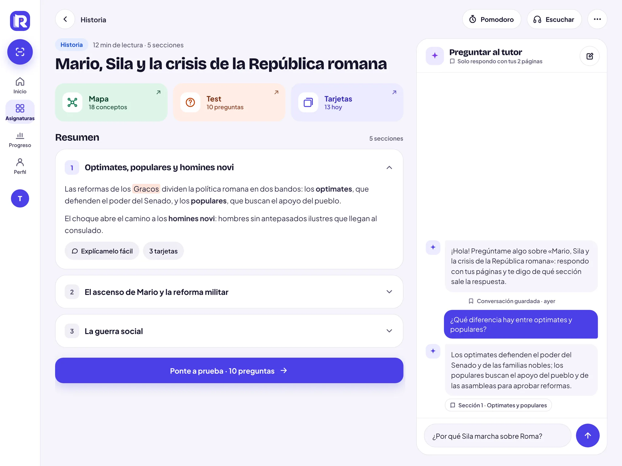RSchool en tablet: el resumen del escaneo con el tutor al lado